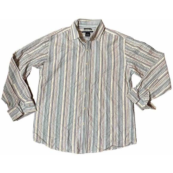 Syllables System Long Sleeve Button Up Striped Shirt Size XL - Picture 6 of 8